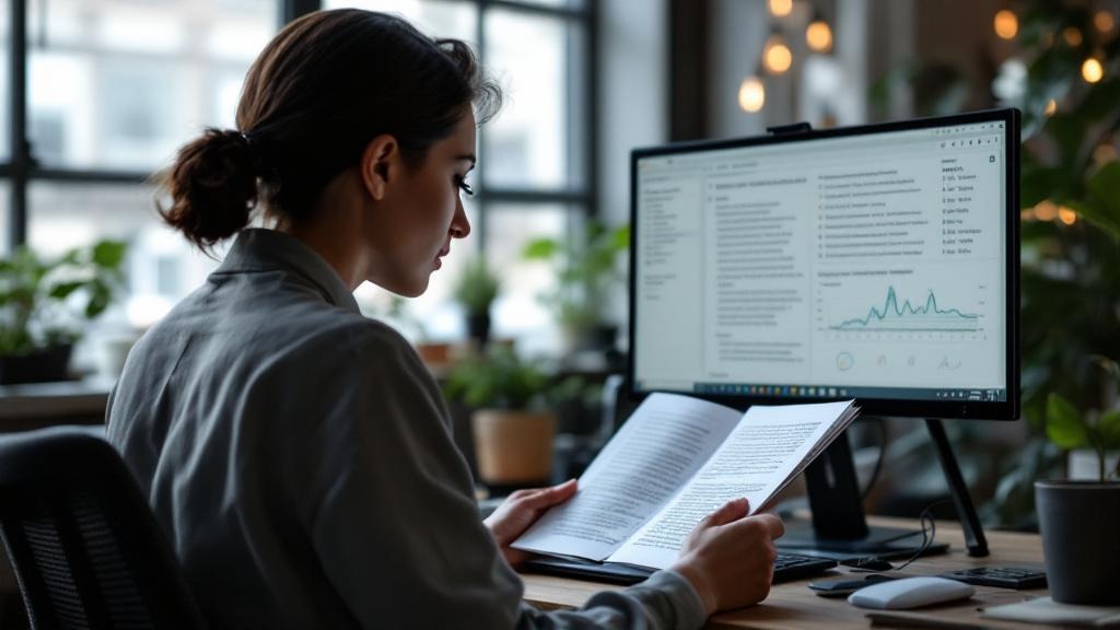 Editorial photograph taken inside a European AI research facility, suggesting the intersection of classical culture and computational risk. A researcher in a modern open-plan office at ETH Zurich or a