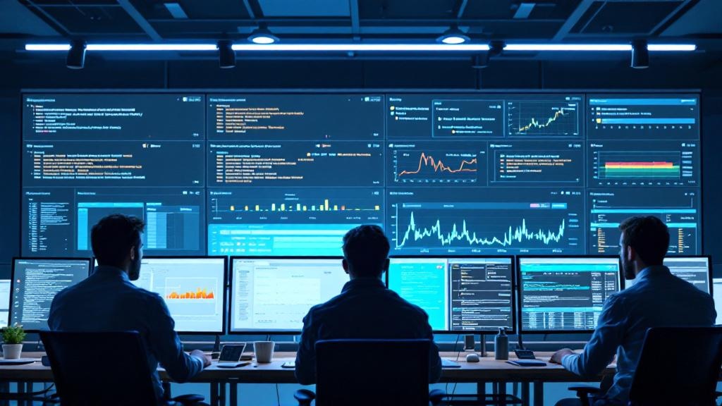 Editorial photograph taken inside a modern European AI research facility, such as Mistral AI's Paris headquarters or ETH Zurich's computational science wing, showing researchers reviewing model evalua