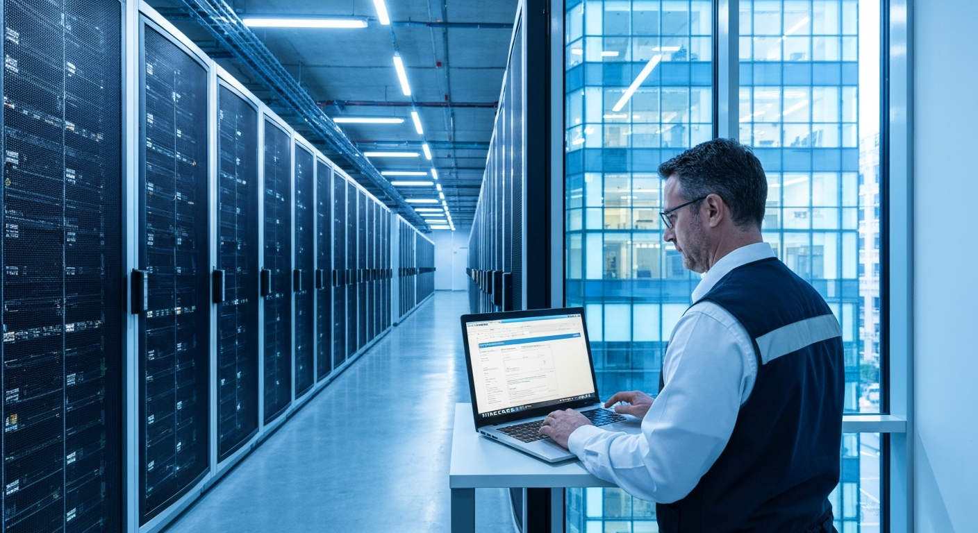 A developer at a standing desk in a modern European tech office, multiple monitors displaying token usage graphs and cost dashboards with coloured trend lines, warm overhead lighting, Mistral AI or ET