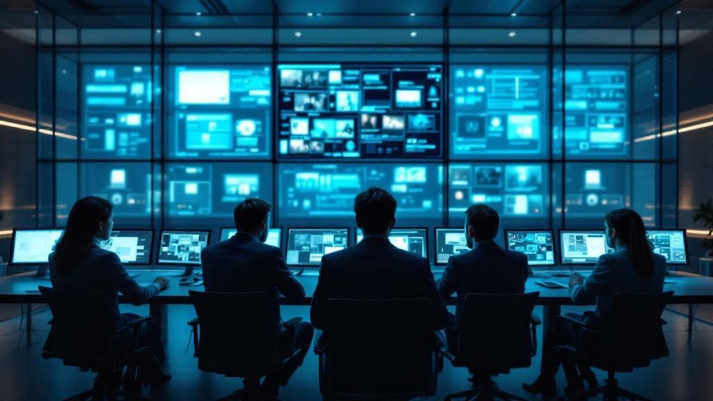 A wide editorial photograph taken inside a modern European regulatory or technology policy environment, such as the Berlaymont building atrium in Brussels or a glass-walled conference room at ETH Zuri