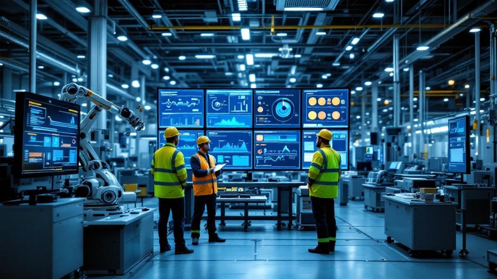 A wide-angle editorial photograph taken inside a modern European automotive or battery manufacturing facility, such as a Northvolt gigafactory interior in Sweden or a Volkswagen production line in Ger