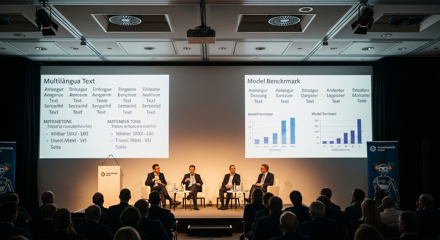 An editorial photograph of a venture capital pitch event at a European tech campus, such as a glass-walled meeting room at a London fintech hub in Canary Wharf or a modern seminar space at ETH Zurich.